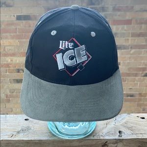 Vintage Lite Ice Beer Baseball Cap Suede Bill OS